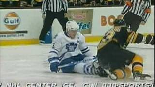 Brad Marchand hammers Dion Phaneuf [upl. by Coster200]