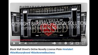 Black Wall Streets Online Novelty License Plate metalart blackluxurybrand blackownedbusiness [upl. by Lsil372]