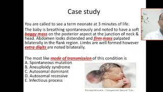 Case 74 Meckel Gruber syndrome encephalocele polycystic kidney disease postaxial polydactaly [upl. by Samy]