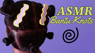 ASMR Tutorial Styling Bantu Knots Role Play Salon [upl. by Statis]