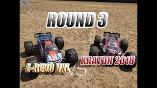 Traxxas E Revo 20 vs Arrma Kraton  Round 3 [upl. by Ellekim]