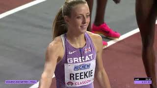 World Indoors 2024 Womens 800m final  Jemma Reekie wins silver medal in Glasgow [upl. by Nacul508]