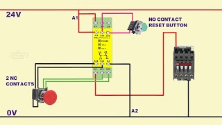 Safety Relay Emergency Stop Dual Channel [upl. by Rabma908]