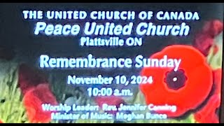 Peace United Church Nov 10 2024 Remembrance Service [upl. by Venditti]