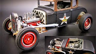 1930 Ford Model A Coupe Hot Rod Rat Rod 2n1 125 Scale Model Kit Build How To Rust Revell NEW 4464 [upl. by Rustie560]