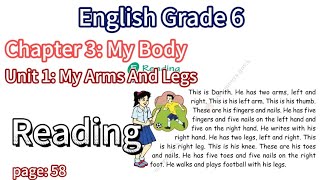 Chapter 3 Unit 2 My Arms and Legs page 58 English Grade 6 [upl. by Duncan]