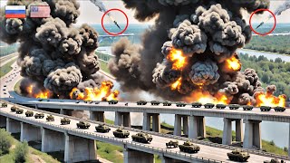 13 minutes ago US hypersonic rocket destroys 5000 RUSSIAN tanks on bridge [upl. by Llehsyt]