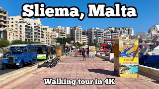 Walking tour around the most touristic city in Malta  Sliema [upl. by Einneb]