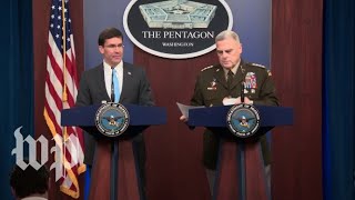 Watch live Pentagon holds news conference on Syria Iran and Saudi Arabia [upl. by Alvira727]