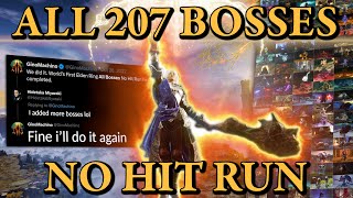 Elden Ring All 207 Bosses DLC No Hit Run Worlds First [upl. by Ssyla875]