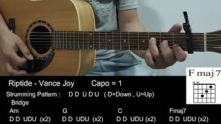 Riptide  Vance Joy  Guitar Tutorial [upl. by Robinia882]