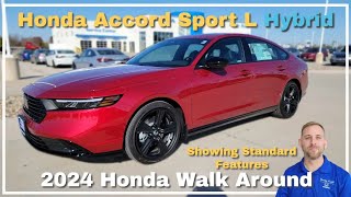 2024 Honda Accord Sport L Hybrid Walkaround Standard Features [upl. by Pelson]