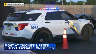 Fight at Chickies amp Petes involving at least 4 leads to officer assault in Philadelphi [upl. by Lundgren]