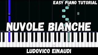 Ludovico Einaudi  Nuvole Bianche Easy Piano Tutorial [upl. by Ezalb]