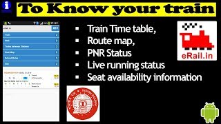 To Know about your train  eRail App review  Indian railway Official app [upl. by Norej]