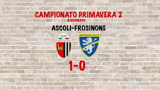 Campionato Primavera 2 8 Giornata AscoliFrosinone 10 [upl. by Roleat]