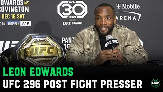 Leon Edwards on Colby Covington “Colby isn’t a man he’s a coward”  UFC 296 Press Conference [upl. by Mccafferty]