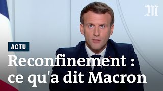 Covid19 et reconfinement  les annonces dEmmanuel Macron face au coronavirus [upl. by Loesceke]