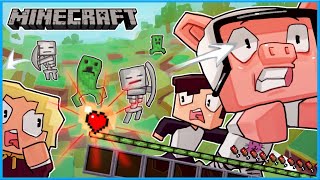 Minecraft but we beat the game with only 1 HEART IMPOSSIBLE [upl. by Kilgore]