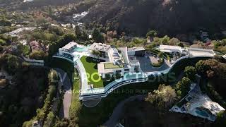 The One Mansion Aerial View in Hollywood Hills  4K Drone Video 944 Airole Way Los Angeles CA [upl. by Frohne]