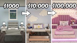 BUILDING A KIDS BEDROOM IN BLOXBURG with 1k 10k and 100k [upl. by Ruhtracam622]