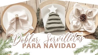 🎄 IDEAS FÁCILES PARA DOBLAR SERVILLETAS  NAVIDAD 2022⭐ DECORACIÓN NAVIDEÑA ELEGANTE [upl. by Katheryn]