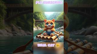 How to make a boat in cat🐱 river 😱 cat ai kitten shorts cute catlover trending [upl. by Macur147]