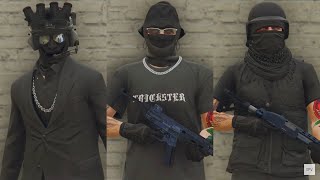 GTA V  5 Easy Tryhard Outfits Tutorial 136 Black Outfits [upl. by Pavlov20]