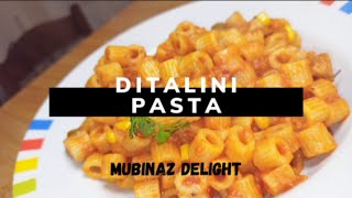 Ditalini Pasta with tomato sauce and Corn  Ditalini al ragù con mais  Macaroni  MubiNaz Delight [upl. by Lovash]