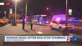 Woman stabbed to death at bus stop [upl. by Cinom13]