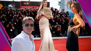 Brad Pitt amp Ines de Ramon Shine at Venice Film Festival [upl. by Arola]