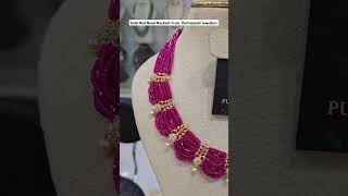 Gold Red Bead Neckset From Pulimamidi Jewellers [upl. by Feinstein]