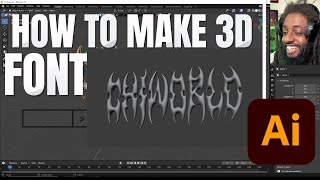 HOW TO MAKE 3D FONT IN  ADOBE ILLUSTRATOR  OBJ FILE [upl. by Nosdivad]