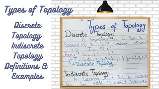 Discrete and Indiscrete topology Types of topology Definitions and Examples Remarks in Urdu [upl. by Sirehc]