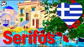 Greece Walking Tour  Serifos island town  Alleys walking  Cyclades ASMR ギリシャ歩きセリフォス島 [upl. by Heng]