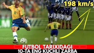 FUTBOL TARIXIDAGI 10TA ENG KUCHLI ZARBA YOHUD ENG KUCHLI ZARBAGA EGA BOLGAN 10TA FUTBOLCHI HAQIDA [upl. by Perle]