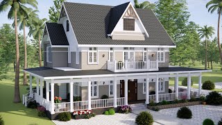 The Romantic Farmhouse Design Two Story Designed by NK Pyinoolwin Business Group Myanmar [upl. by Grochow907]