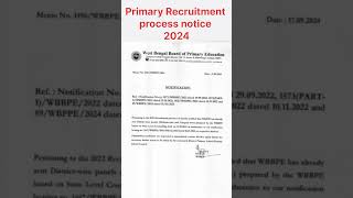 Primary Recruitment notification 2024।shortsviralshortsshortsfeedtrendingshortsprimarynotice [upl. by Oisacin537]