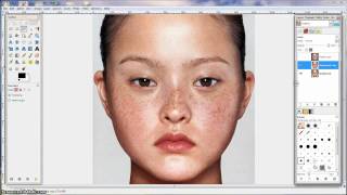 GIMP Tutorial  naturalistic skin and eye retouching [upl. by Namzed]