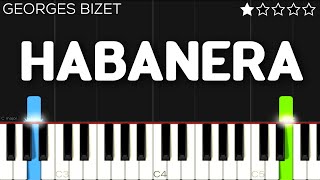 Georges Bizet  Habanera  Carmen  EASY Piano Tutorial [upl. by Aikrahs]