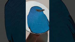 Verditer flycatcher birds handmade contemporaryart art blue painting [upl. by Akcimat551]