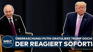 UKRAINEKRIEG Überraschung Wladimir Putin gratuliert Donald Trump doch Der reagiert sofort [upl. by Tarkany727]