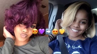 FROM NATURAL PURPLE HAIR TO BLONDE  LOreal Effasol  AllyPaigeK [upl. by Ofori]