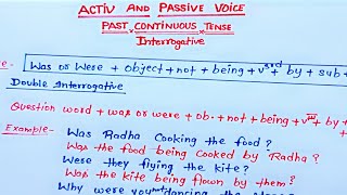 Active and passive voice past continuous Interrogative [upl. by Greysun]