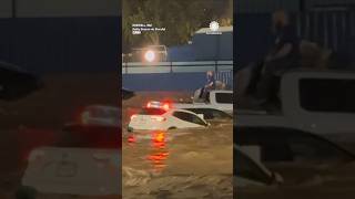 Cars Buildings Underwater  Roswell Residents Wait on Roof [upl. by Zurek]