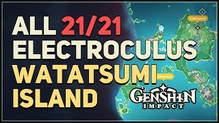 All 21 Watatsumi Island Electroculus Locations Genshin Impact [upl. by Jareen]