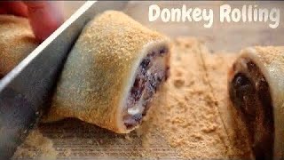 Super Gooey Glutinous Rice Flour Dessert  Donkey Rolling [upl. by Yerffeg]