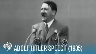 Adolf Hitler Speech at Krupp Factory in Germany 1935  British Pathé [upl. by Sivat]