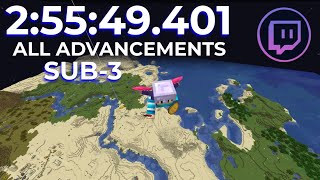 NEW Minecraft All Advancements PB in 25549 FIRST SUB3 [upl. by Subak]