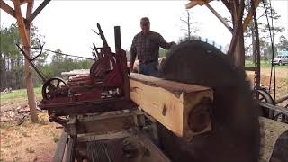 1964 Frick 0 Sawmill Milling Sweetgum and Southern Pine [upl. by Aelanej]